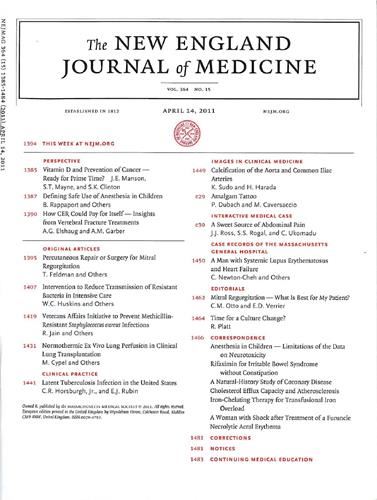 The New England Journal of Medicine N° 16, vol. 390 avril 2024
